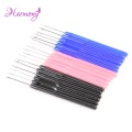 15pcs Black color plastic handle hook needle threader loop pulling needle for micro hair extensions tools