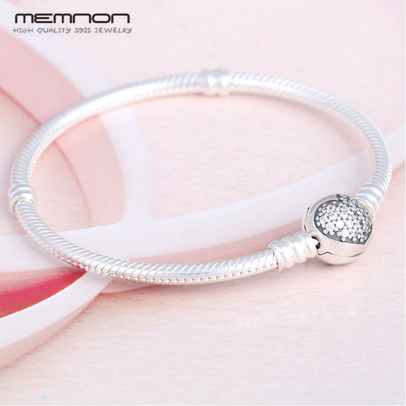 Memnon 925 Sterling Silver Original 12 Styles Chain Bracelets Bangles for Women Fit DIY Charm Bead Authentic Fine Jewelry Gift