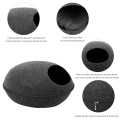 Detachable Cat Bed With Cushion Natural Felt Pet Cave Zipper Breathable Cat House Bed Cat Shelter Bed for Cats Pets Accessories