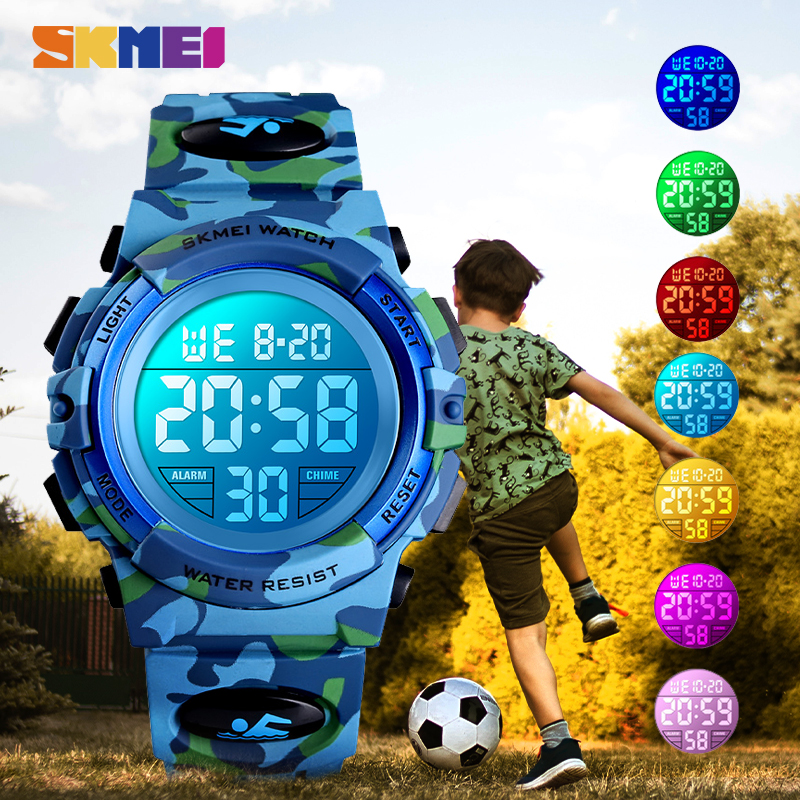 2020 SKMEI Boys Girls Electronic Digital Watch Outdoor Military Sport Watches Clock 50M Waterproof Wristwatch For Children Kids