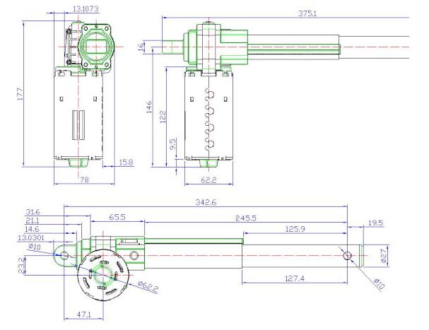 DS series ac linear actuator/ high load capacity, optional stroke linear motor for lift