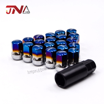 JDM Roasted Blue Lug Nuts for Racing Wheel Nuts titanium alloy forged car tire accessories