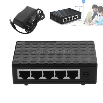 DC 5V 5 port RJ-45 10/100/1000 Gigabit Ethernet Network Switch Auto-MDI/MDIX Hub X6HA