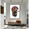 Modern rapper portrait on abstract canvas wall painting art posters and prints picture wall decoration