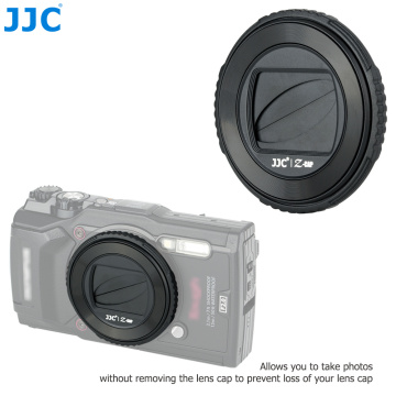 JJC Camera Auto Lens Cap Holder Cover for Olympus tg6 tg5 tg4 tg3 tg2 tg1 TG-6 TG-5 Replaces LB-T01 Lens Protector Accessories