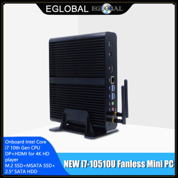 EGLOBAL 10th Gen Mini PC Computer Intel i7-10710U 6 Core 2*DDR4 M.2 SSD 2*LANs 4K HTPC Windows 10 Linux 8*USB TypeC HDMI DP WiFi