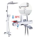 GAPPO thermostatic sanitary ware suite shower set rainfall faucet hot and cold black faucet Bathtub thermostatic shower mixer