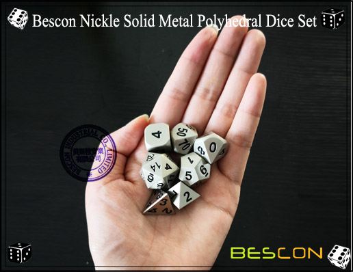 Bescon Nickle Solid Metal Polyhedral Dice Set-6