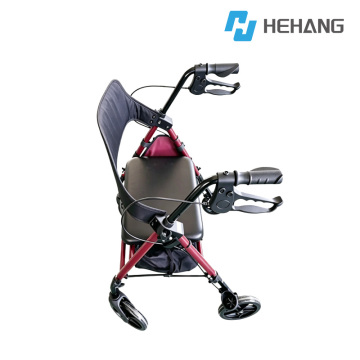 Red Frame 4-Wheel Rollator Walker