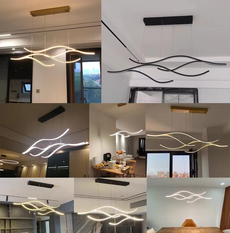 Modern Wave LED Pendant Light - Minimalist Art Chandelier