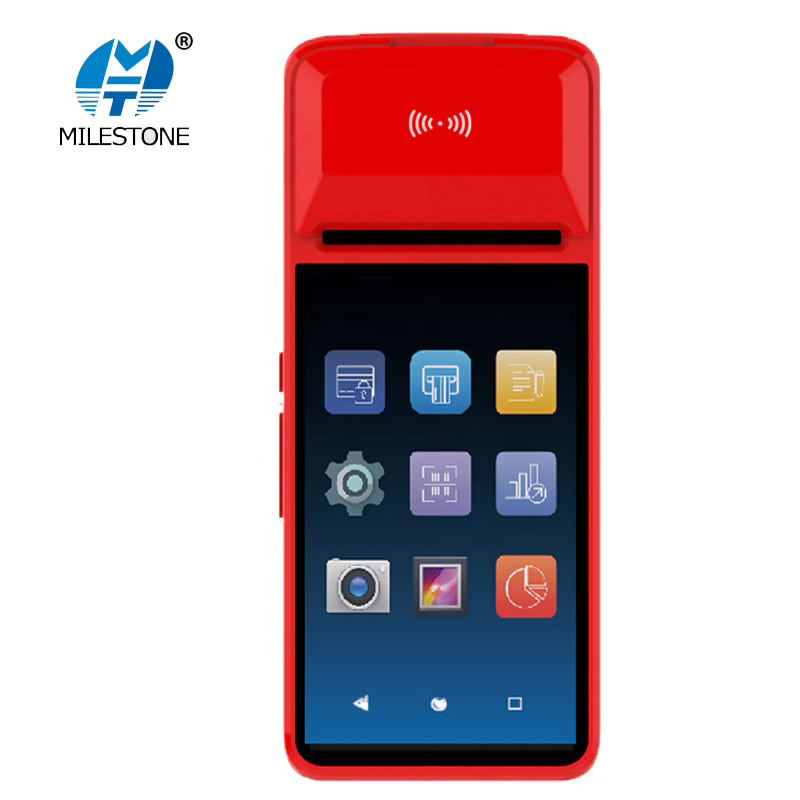 POS systemTerminal Android PDA phone with Wifi 4G Thermal Bluetooth Printer 58mm 1D 2D QR Barcode Reader Free App Loyverse M2