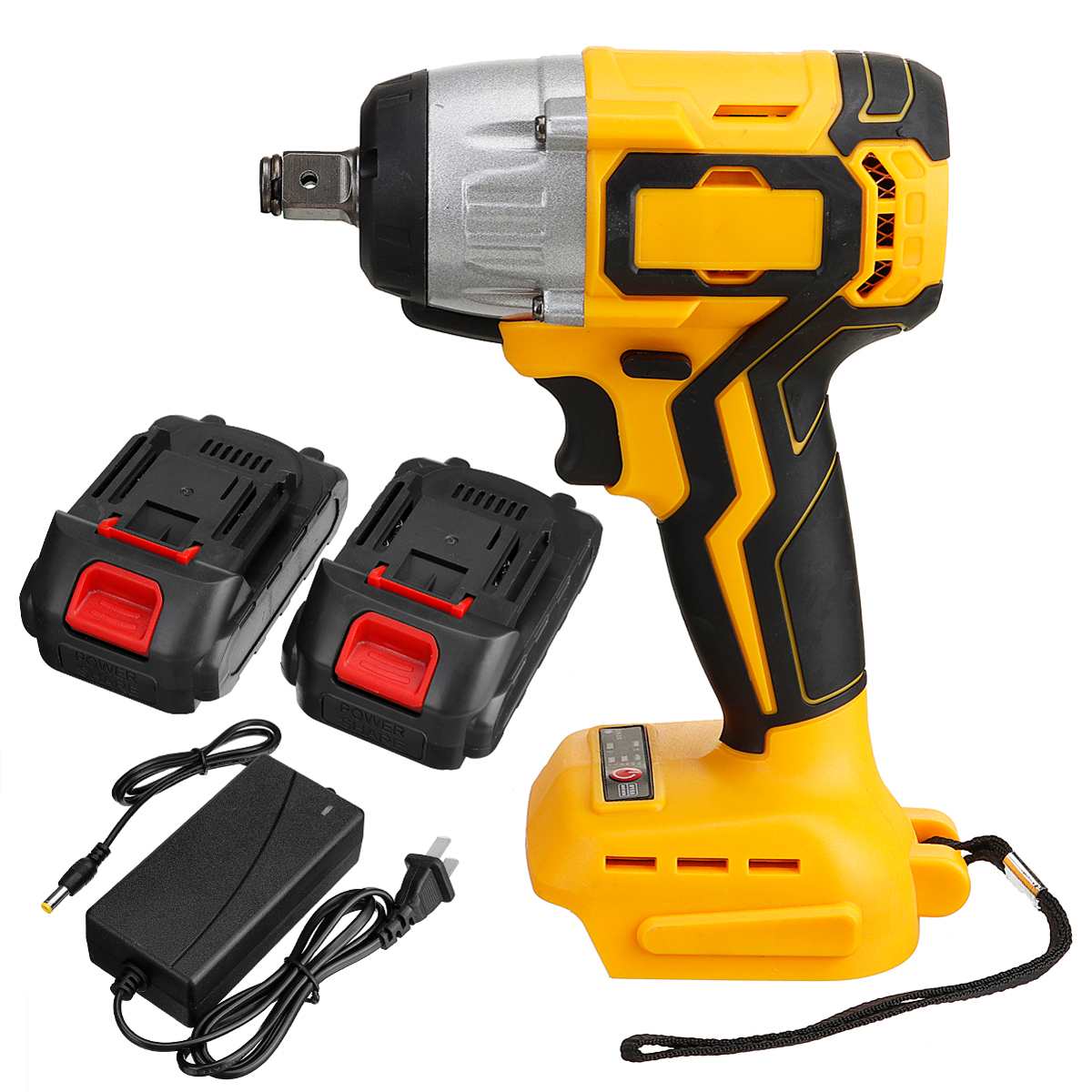 288VF 320N.m Cordless Electric Impact Wrench With 2 Rechargeable Battery Impact Drill Brushless LED Light 1/2 inch Power Tools