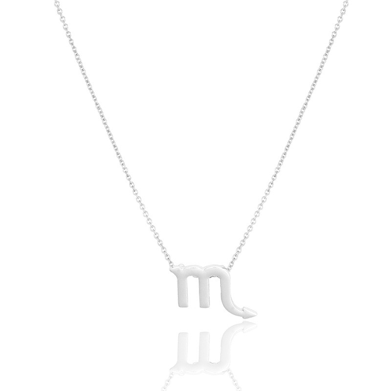 12 Constellation Scorpio Pendant Necklace For Female Minimalist Chain Necklace Make a Wish Card Jewelry for Mother's Day Gift