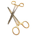 Gold handle insert with scissors needle holder double eyelid plastic surgery stainless steel tool multifunctional needle holder