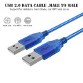 High Speed USB 2.0 Data Cable 0.3m 0.5m 1.5m Male To Male USB2.0 Type A Extension Cord For Car MP3 Cameras Hard Disk Cabo