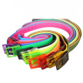 1Pcs Women Men Plastic Belt Candy Color Silicone Rubber Smooth Buckle Waistband