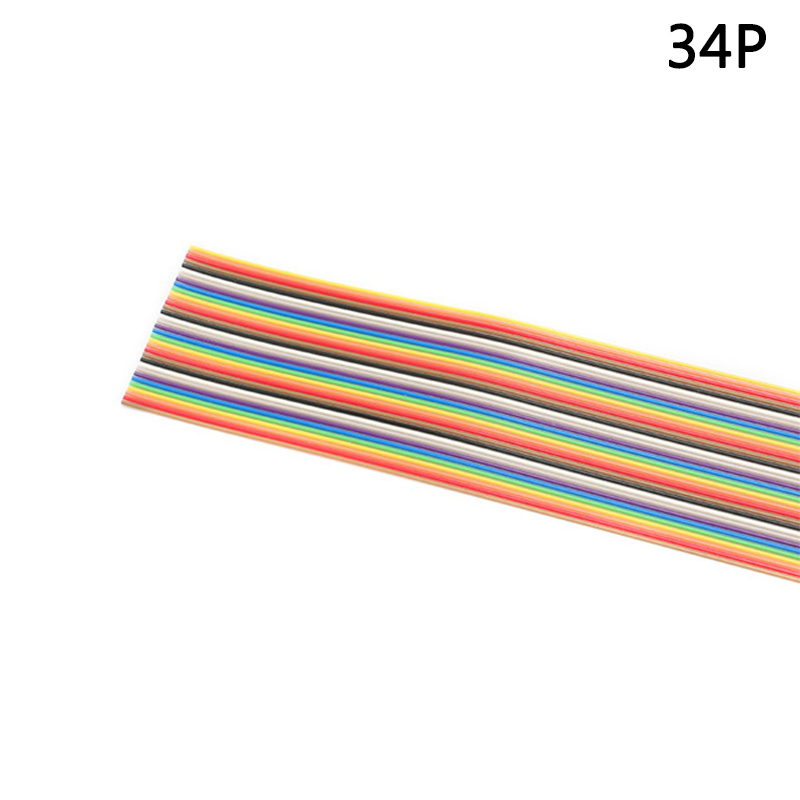 1 Meters 1.27mm Pitch color Flat Ribbon Cable 10P 14P 16P 20P 26P 34P 40P 50P Pin Rainbow WIRE for FC dupont Connector