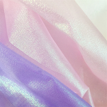 Colorful solid color organza fabric high density yarn laser organza dress wedding dress Diy sewing designer fabric wholesale