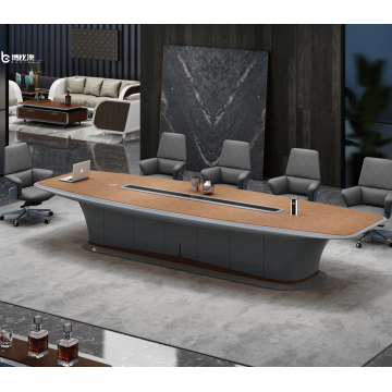 Modern Wood Veneer Conference Table