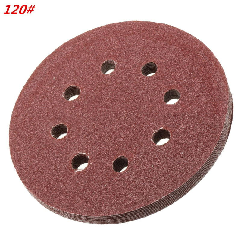 60 Pieces 8 Holes 5 Inch Sanding Discs Hook and Loop 60/100/180/240/320/400 Grit Sandpaper Assortment for Random Orbital Sander