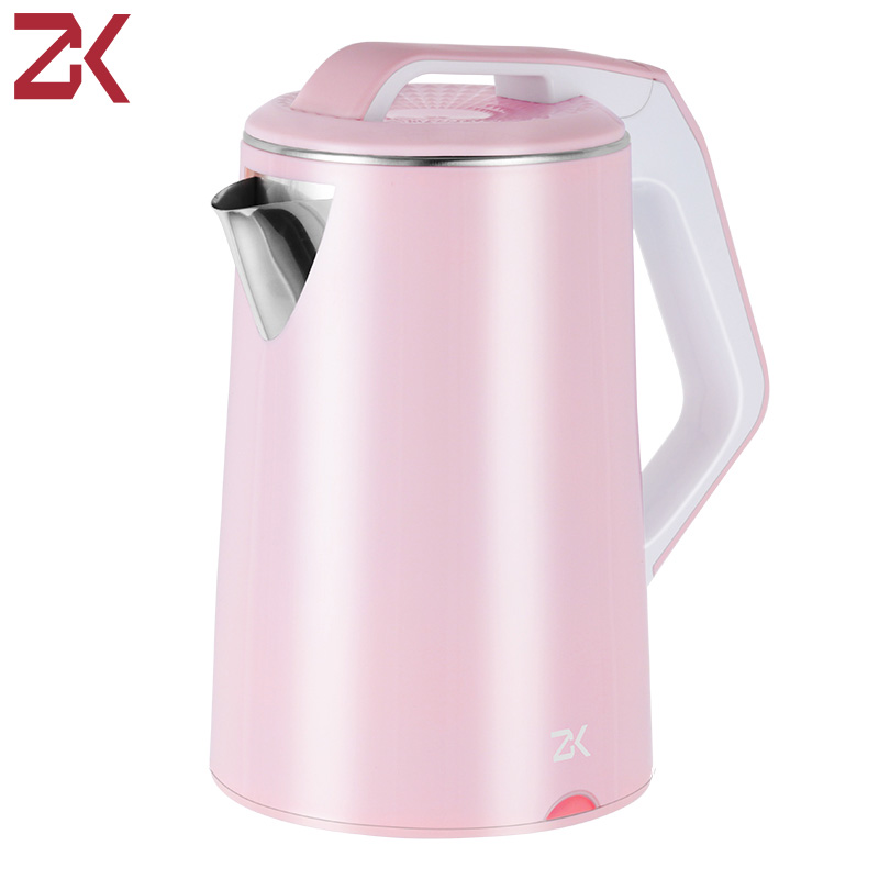 ZK Electric Kettle Fast Hot boiling Stainless Water Kettle Teapot Anti-Overheat 1500W Pink Water Boiler