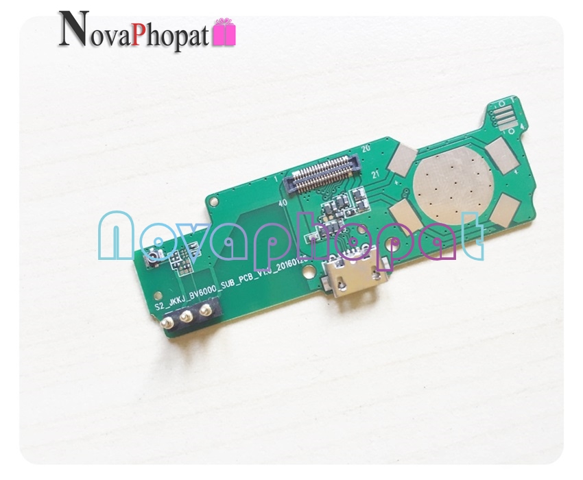 Novaphopat For Blackview BV6000 BV6000S USB Dock Charging Charger Port Power Volume Flex Cable Sim Card Holder Tray Board