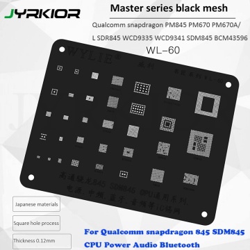 Jyrkior Qualcomm snapdragon 845 PM670 SDR845 WCD9335 WCD9341 SDM845 Planting Tin Mesh BGA Reballing Black Stencil Template