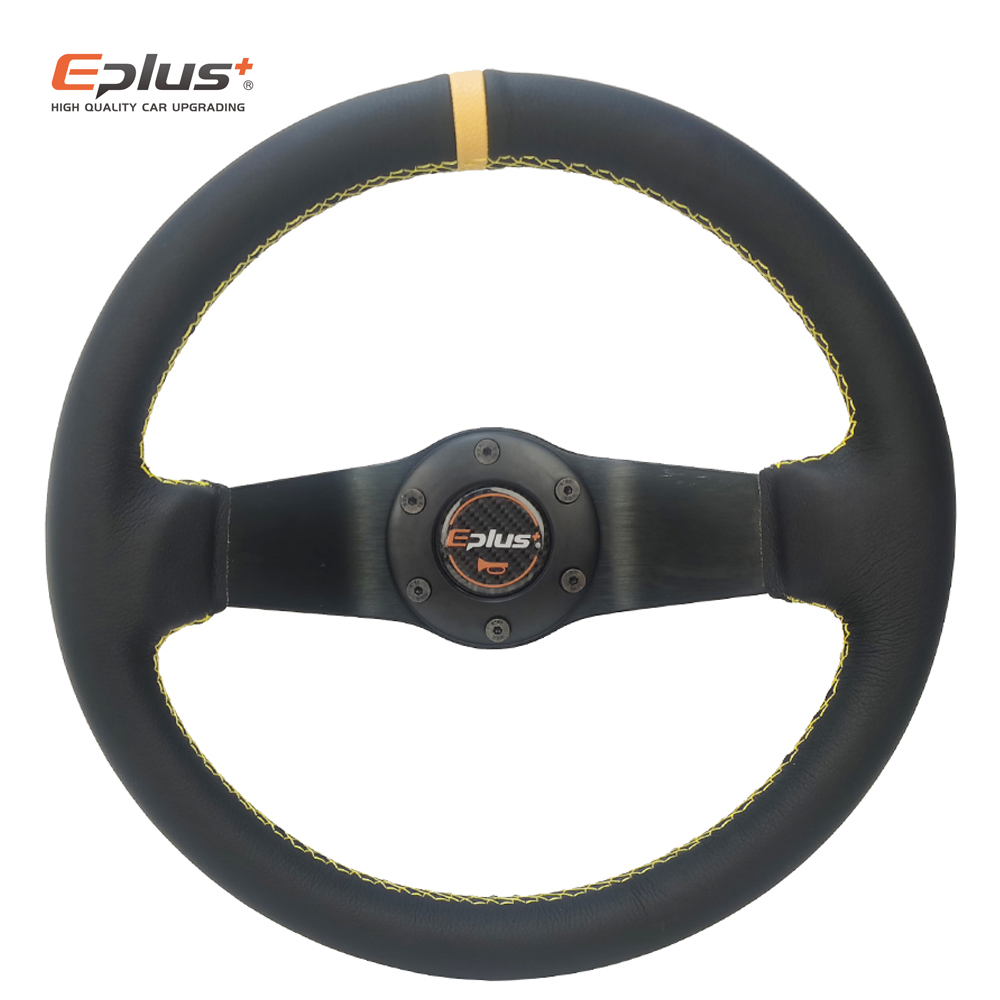 EPLUS Car Steering Wheel Styling Sport Racing Type PVC Universal 13 Inches 320MM Aluminum Retrofit Modified Can Quick Release