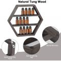 Wood Hexagon Floating Shelf Nail Polish Organizer