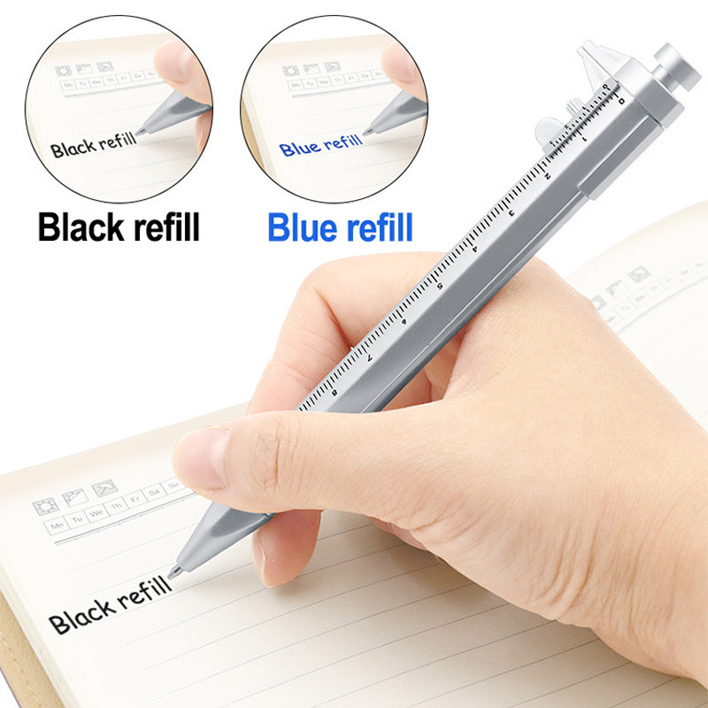 1/2/3Pcs Plastic 1mm Multifunction Gel Ink Pen Vernier Caliper Roller Ball Pen Stationery Ball-Point Ruler Student supplies Gift