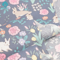 Fabric Meters Rabbit Rose Tulip Printed Cotton Fabrics for Sewing Girls Dresses Baby Nest Blankets Clothes DIY Sewing Tissu