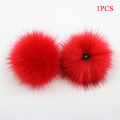 Fluffy Fox Fur Pompoms with Button 8CM DIY Fox Fur Pom Poms Balls Faux Fur Pompon For Scarves Hats Bags Accessories Wholesale