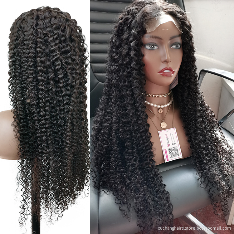 Virgin peruvian hair wig wholesale price kinky curly hair wigs human hair transparent hd frontal lace curly wigs for black women
