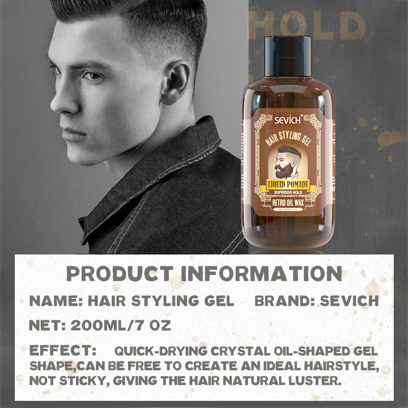 Sevich Long lasting 200ml Mens Hair Pomade Gel Hair Styling Products Salon Liquid Retro Hair Wax SUPERIOR hold retro oil wax