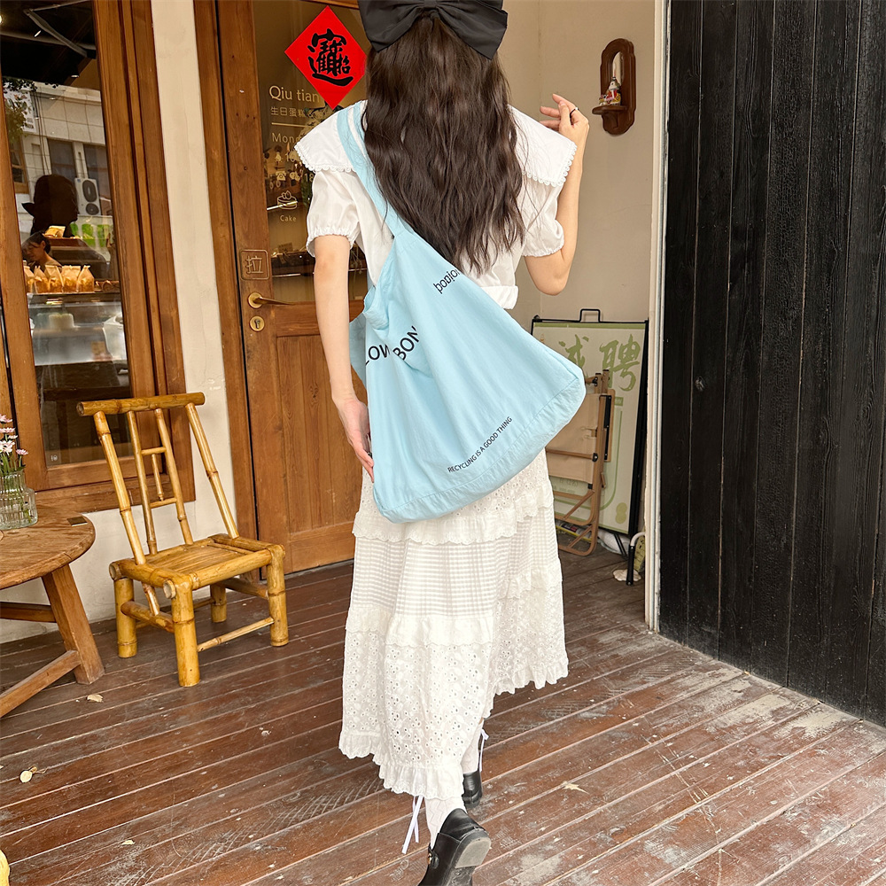 blue canvas tote