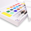 12/18/24/36 Colors Portable Travel Solid Watercolor Pigment Paints Set With Water Color Brush Pen For Painting Art Supplies