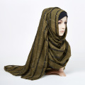 muslim women Cotton scarf hijab female solid Fringed shawls Plain Shimmer muslim headscarf hijab foulard femme musulman