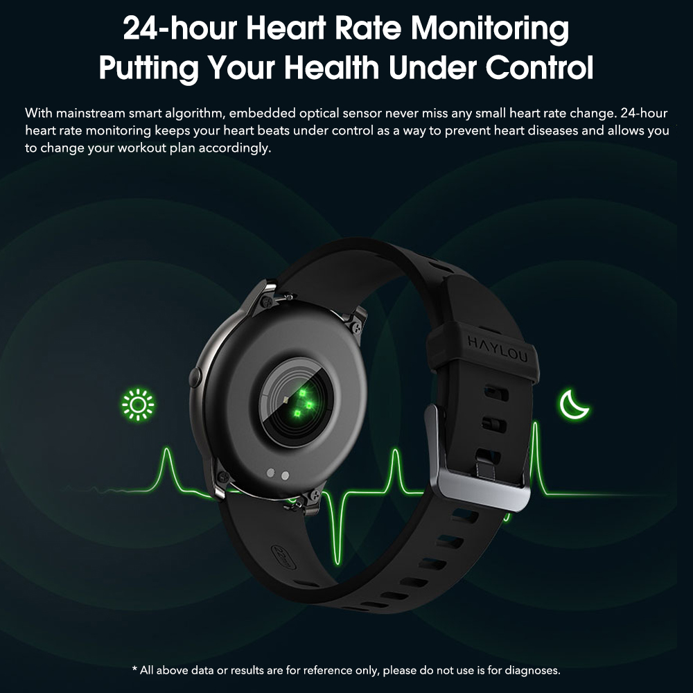 Haylou LS05 Solar Smart Watch Sport Fitness Sleep Heart Rate Monitor Bluetooth SmartWatch For iOS Android IP68