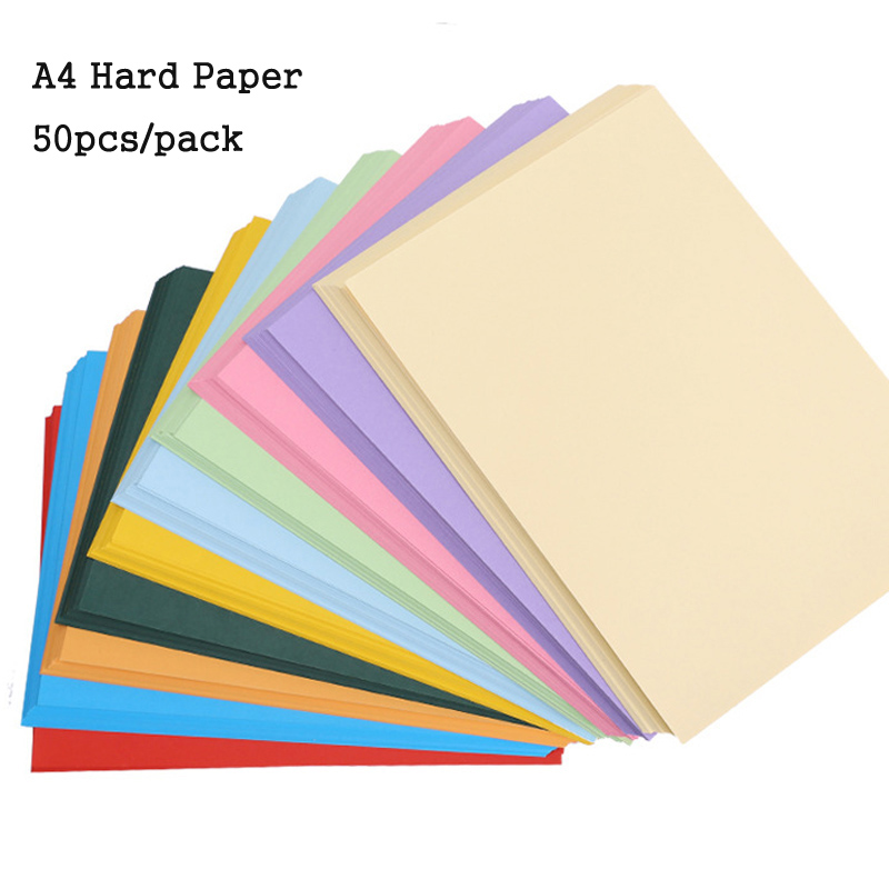 A4 Size 50 Pcs Thick Hard 230gms Cardboard Cutting Paper Paperboard DIY Painted Scrapbooking Greeting Card Paper Decorative