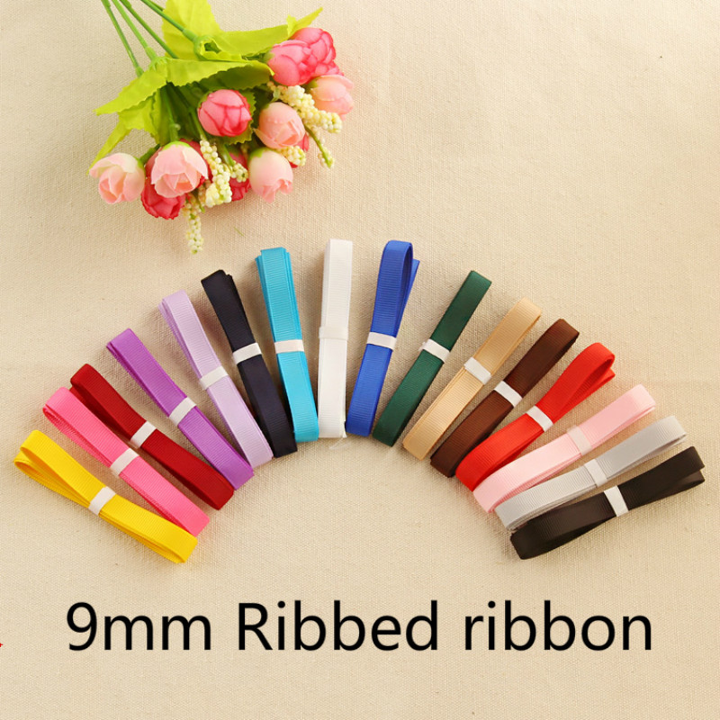 New (2 m/lot) 9mm Mixed Color Grosgrain Ribbon Packing Material DIY Craft Decor Wedding Party Gift Wrapping Scrapbooking Supplie