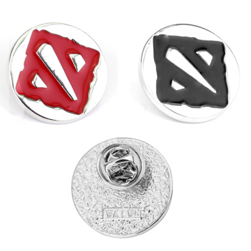 2019 New Brooch DOTA 2 Flag Logo Red / Black Brooch Metal Alloy Pin Game Brooches For Game Fans Badges Game Pins Accessories