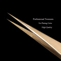 1pcs Straight Curved Tweezers for Lases Extension Eyebrow Tweezers Gold Hyperfind Needle Blackhead Remover Manicure Picker CH774