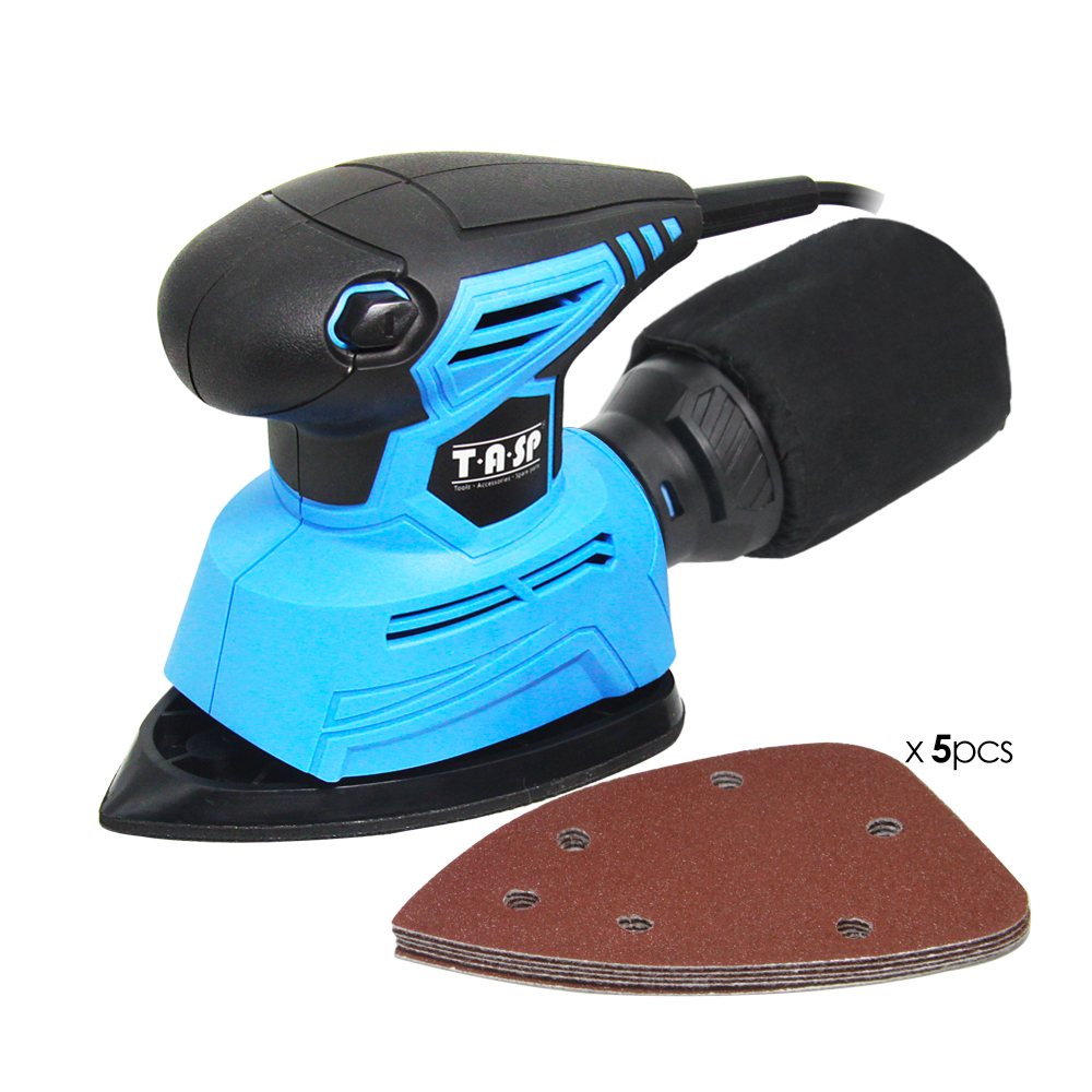 130W Electric Mouse Sander Detail Sanding Machine Woodworking Tools for Wood with Dust Collection Bag & 5 Sand papers