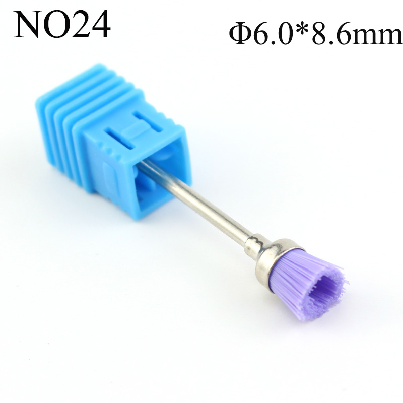 ERUIKA 24 Type Diamond Nail Drill Bit Milling Cutter for Manicure Rotary Burr Electric Machine Accessories Nail Files Brush