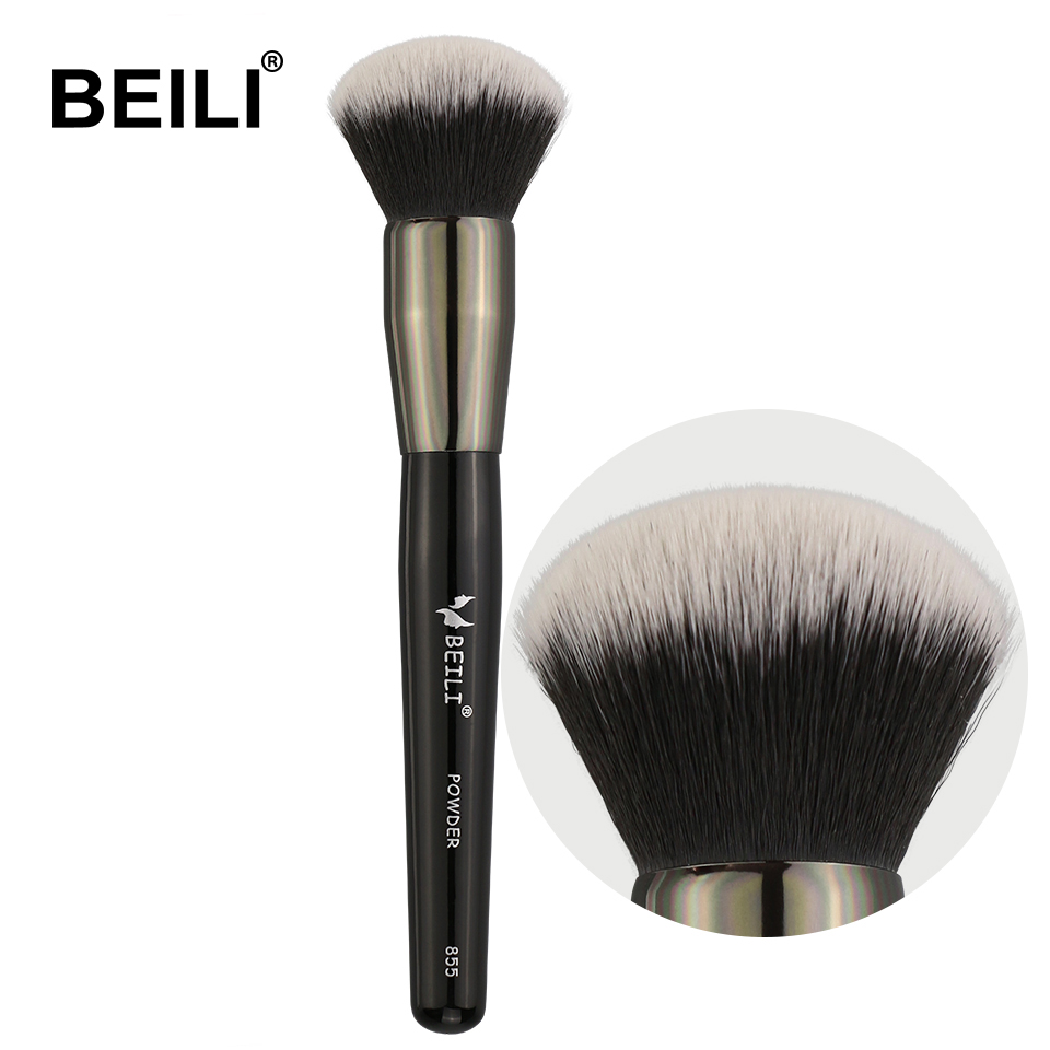 BEILI 1pc Black Makeup brush Synthetic hair Cream Powder Foundation Liquid Concealer brush Single Makeup Brushes for makeup