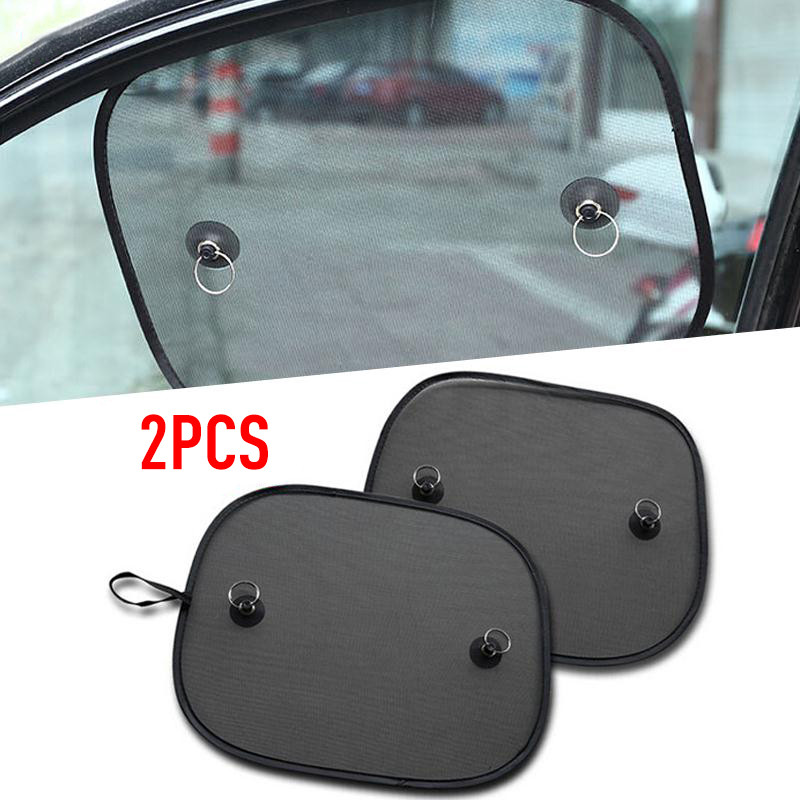 2PCS Car Sun Mesh Shade UV Protection Sunscreen Insulation Side Window Sunshade Nylon Gear Visor Car Decoration Accessories