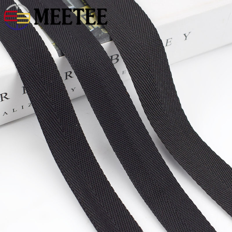 18M 0.9mm Thick Black Polypropylene PP Webbing Ribbon Band Strap Tape For Backpack Knapsack Belt DIY Garments Sewing Accessories