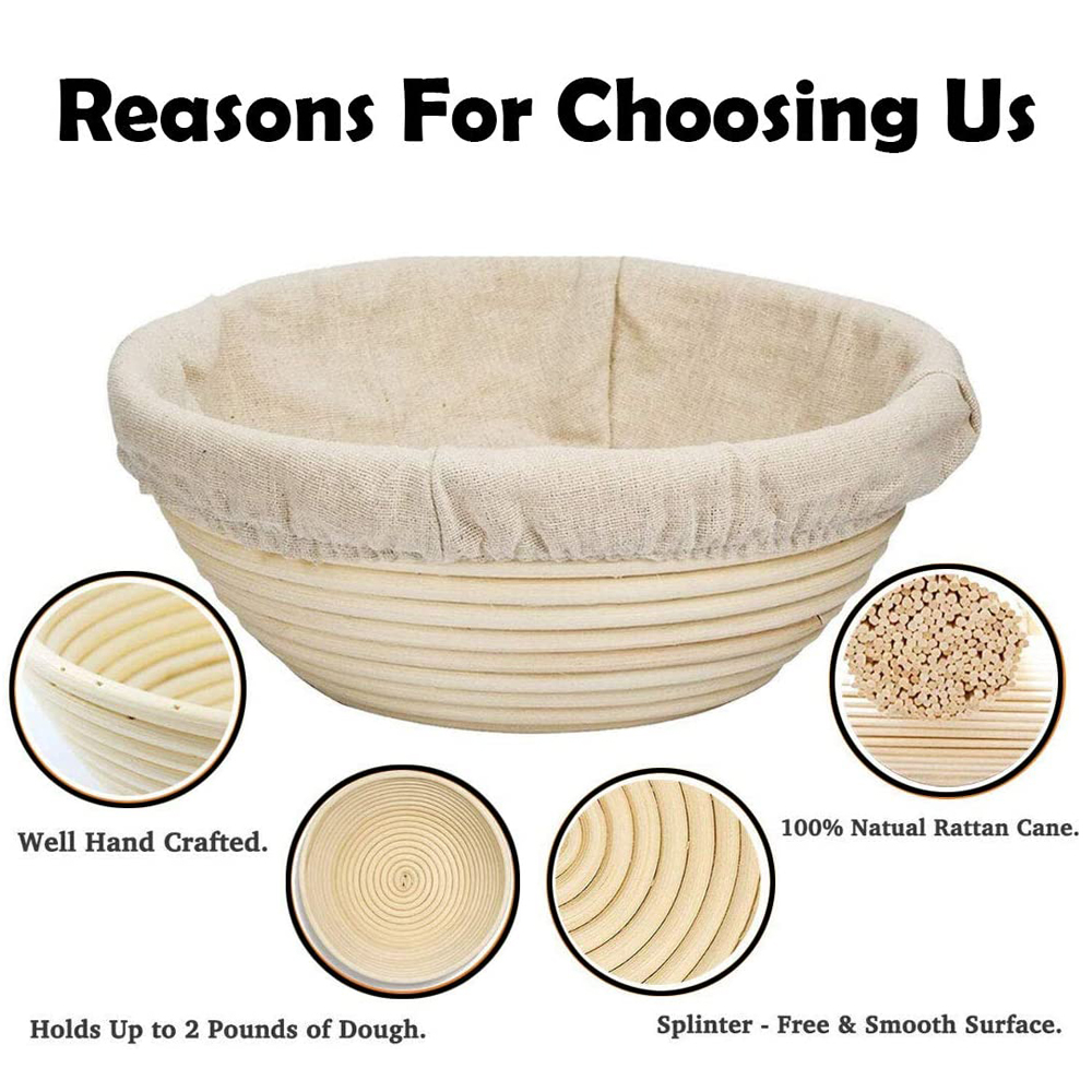 Bread Fermentation Rattan Basket Proofing Baskets Storage Container Wicker Country Bread Banneton Baguette Dough Basket Supplies