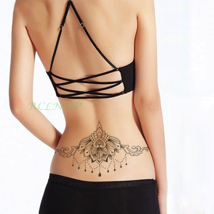 Waterproof Temporary Tattoo sticker body henna waist breast chest mandala tatto stickers flash tatoo fake tattoos for women