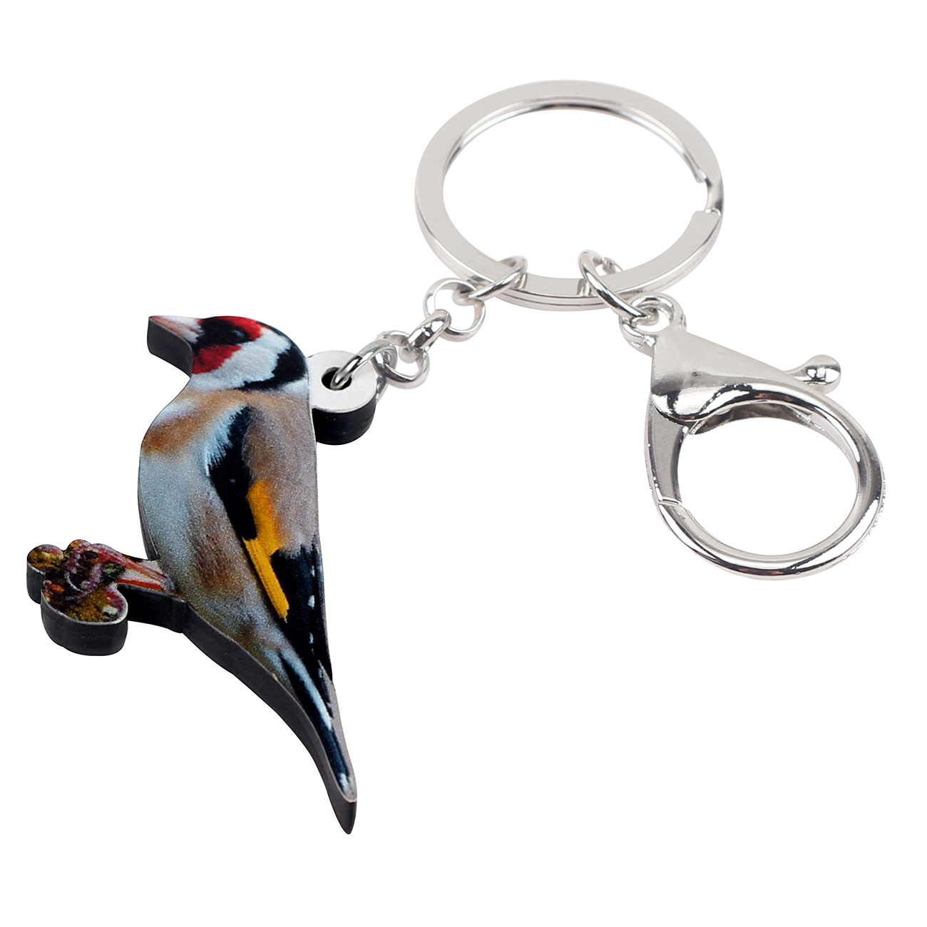 WEVENI Acrylic European Goldfinch Bird Key Chains Holder Ring Fashion Jewelry For Women Girl Car Bag Pendant Charms Keychain New